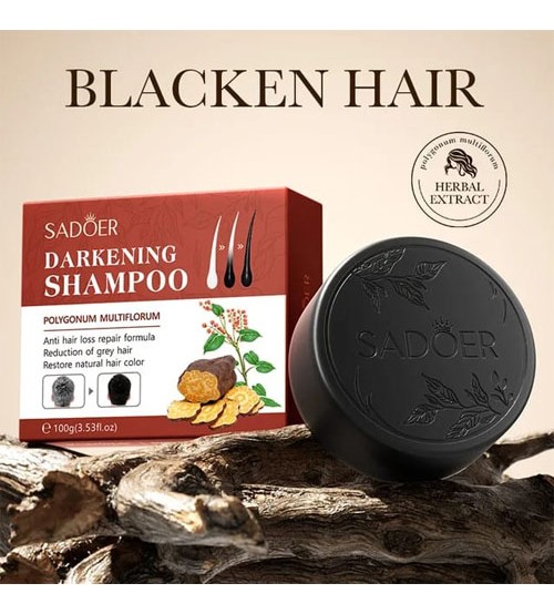 Sadoer Darkening Shampoo Soap Black color 100g